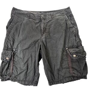 Mossimo Supply Co Mens Black Cargo Shorts Multi Pocket Size 34 Skater Grunge